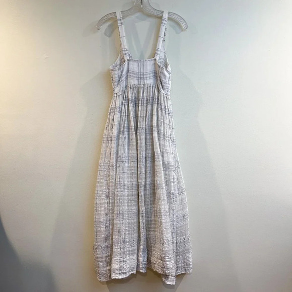 SHONA JOY White Plaid Tie Front Strappy Designer Bohemian Classic Maxi Dress 2 - Picture 8 of 10